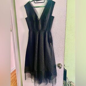 JEAN PAUL GAULTIER cocktail black party dress, size 46(10)